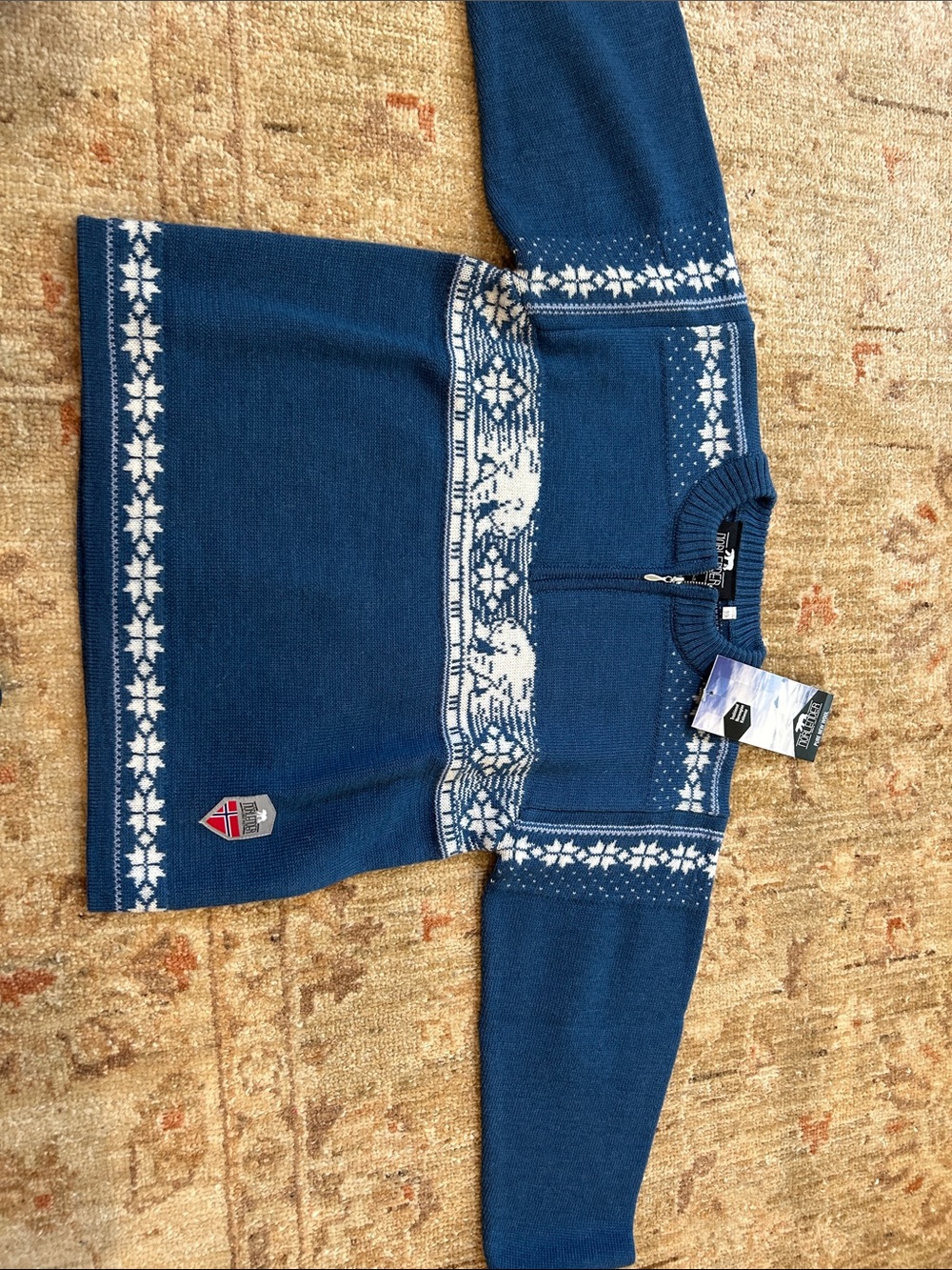 NWT Norlender 100% wool quarter zip